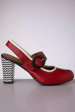 Arrow Leather Slingback Pumps In Rood