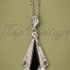 Art Deco Ketting In Zwart
