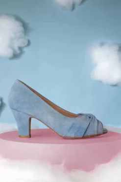 Ava Love Me Truly Peeptoe Pumps In Faded Blauw