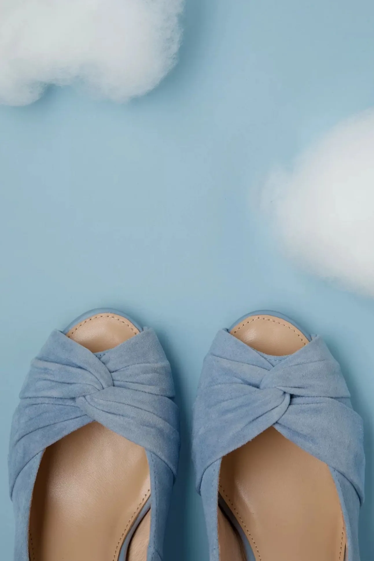 Ava Love Me Truly Peeptoe Pumps In Faded Blauw