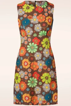Betty Bloemen Jurk In Bruin