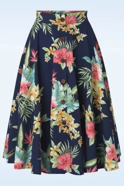 Beverly Button Swing Rok In Honolulu Navy
