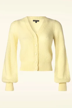 Cardi V Farfalle In Custard Geel