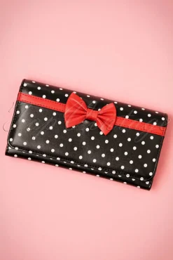 Carla Bow Polka Portemonnee In Zwart En Rood