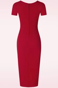 Cecilia Pencil Jurk In Rood