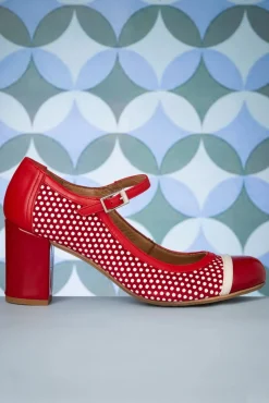 Charol Lederen Mary Jane Pumps In Rood
