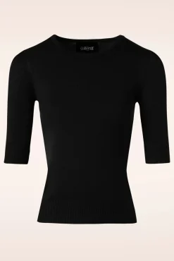 Chrissie Gebreide Top In Zwart