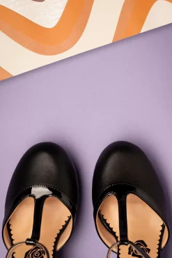 Country Rose Pumps In Zwart