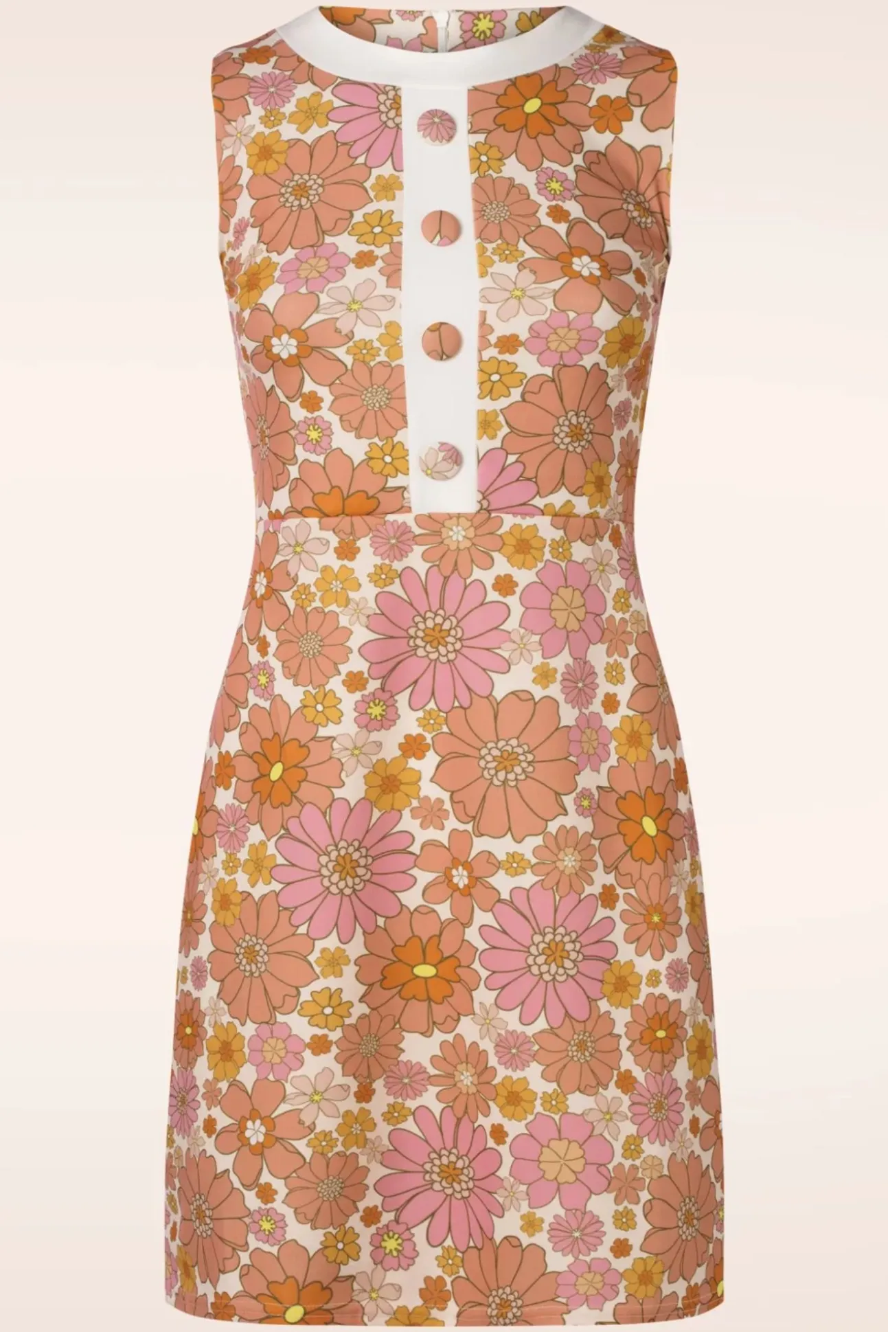 Donna Bloemen Jurk In Roze En Orange