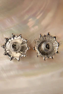 Flower Parel Oorstekers In Zilver