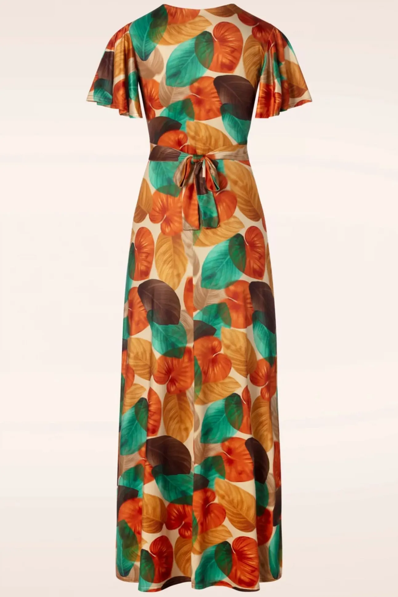Freya Maxi Jurk Met Bladprint In Ornaje