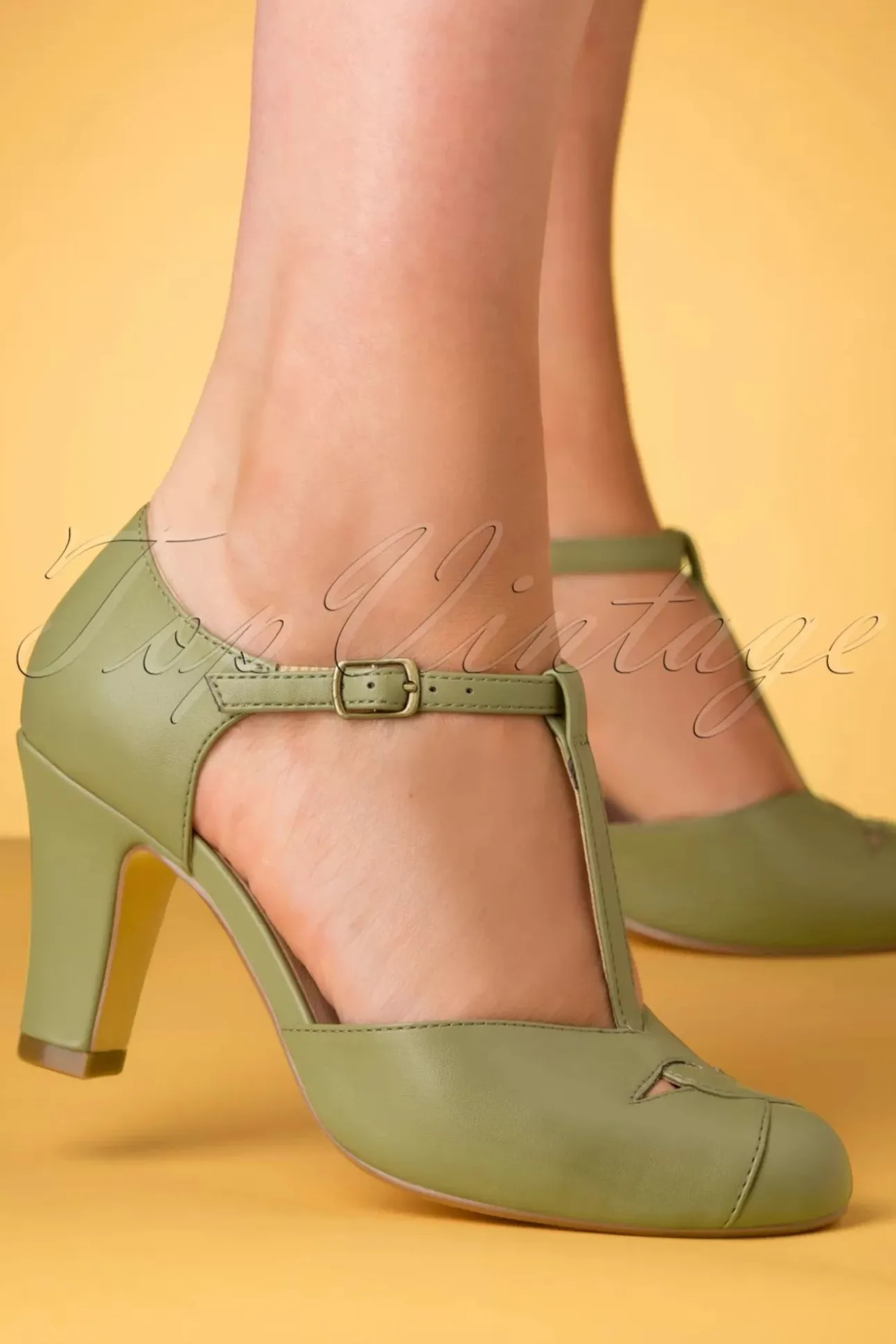 Glinda T-Strap Pumps In Salie
