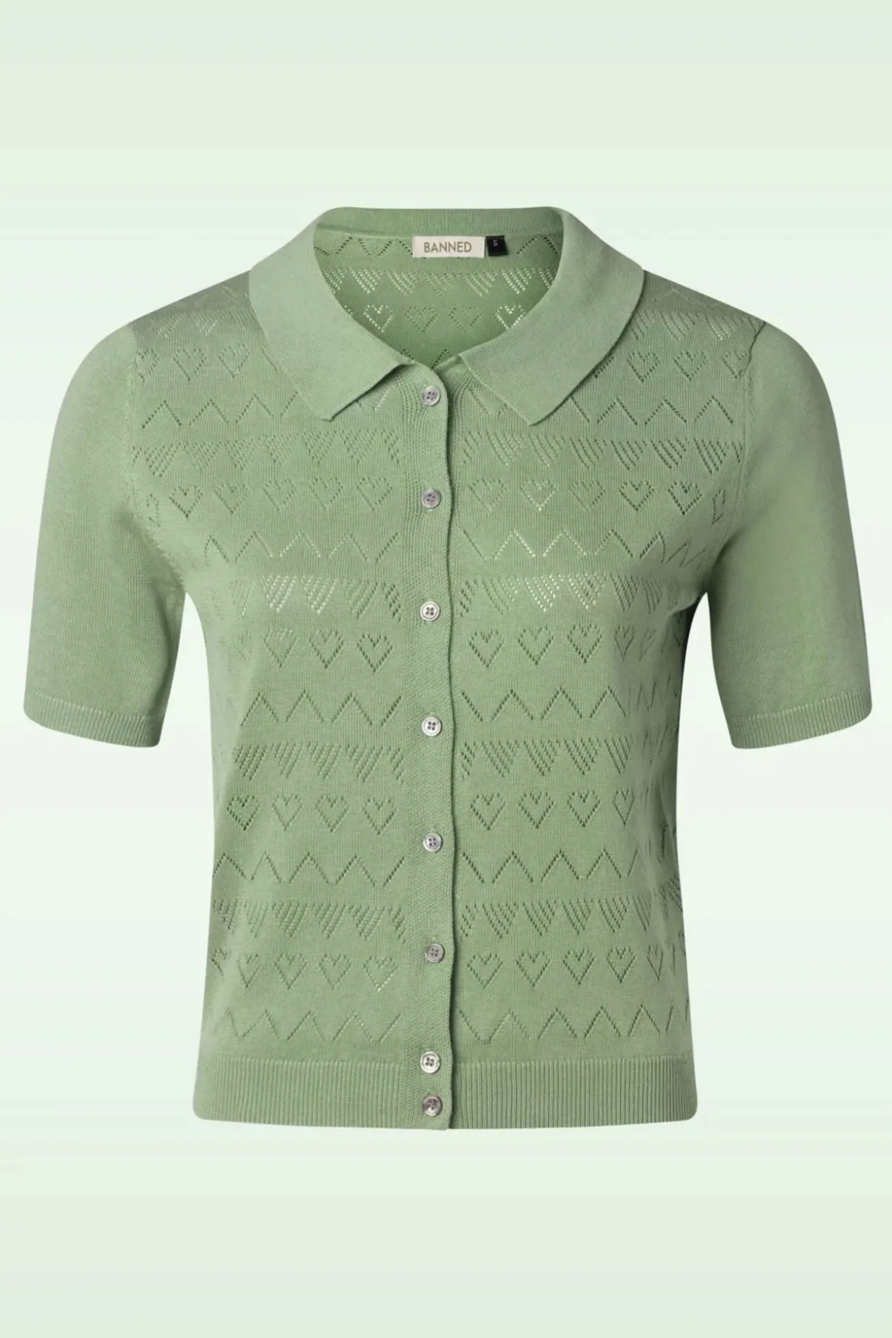 Heart Waves Cardigan In Groen