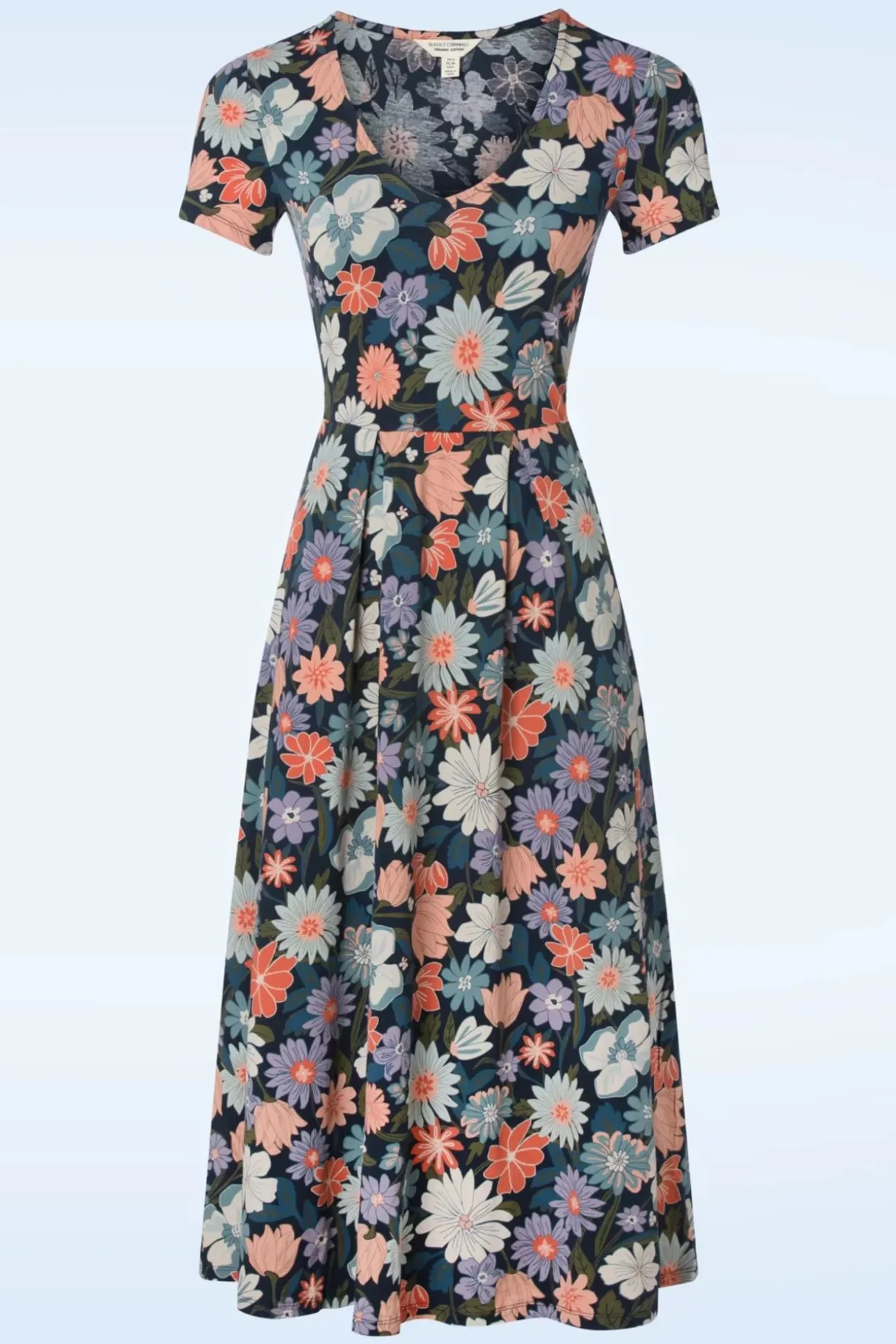 Helena Midi Jurk In Flowering Blooms Maritime