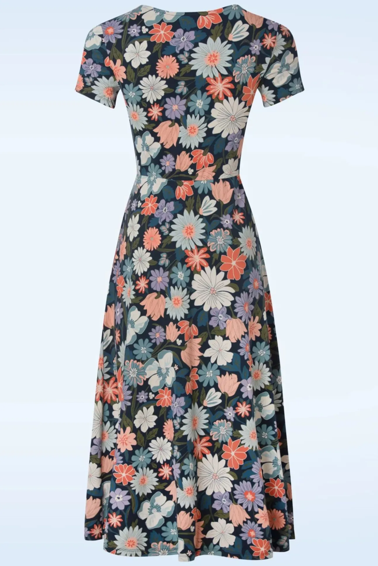 Helena Midi Jurk In Flowering Blooms Maritime
