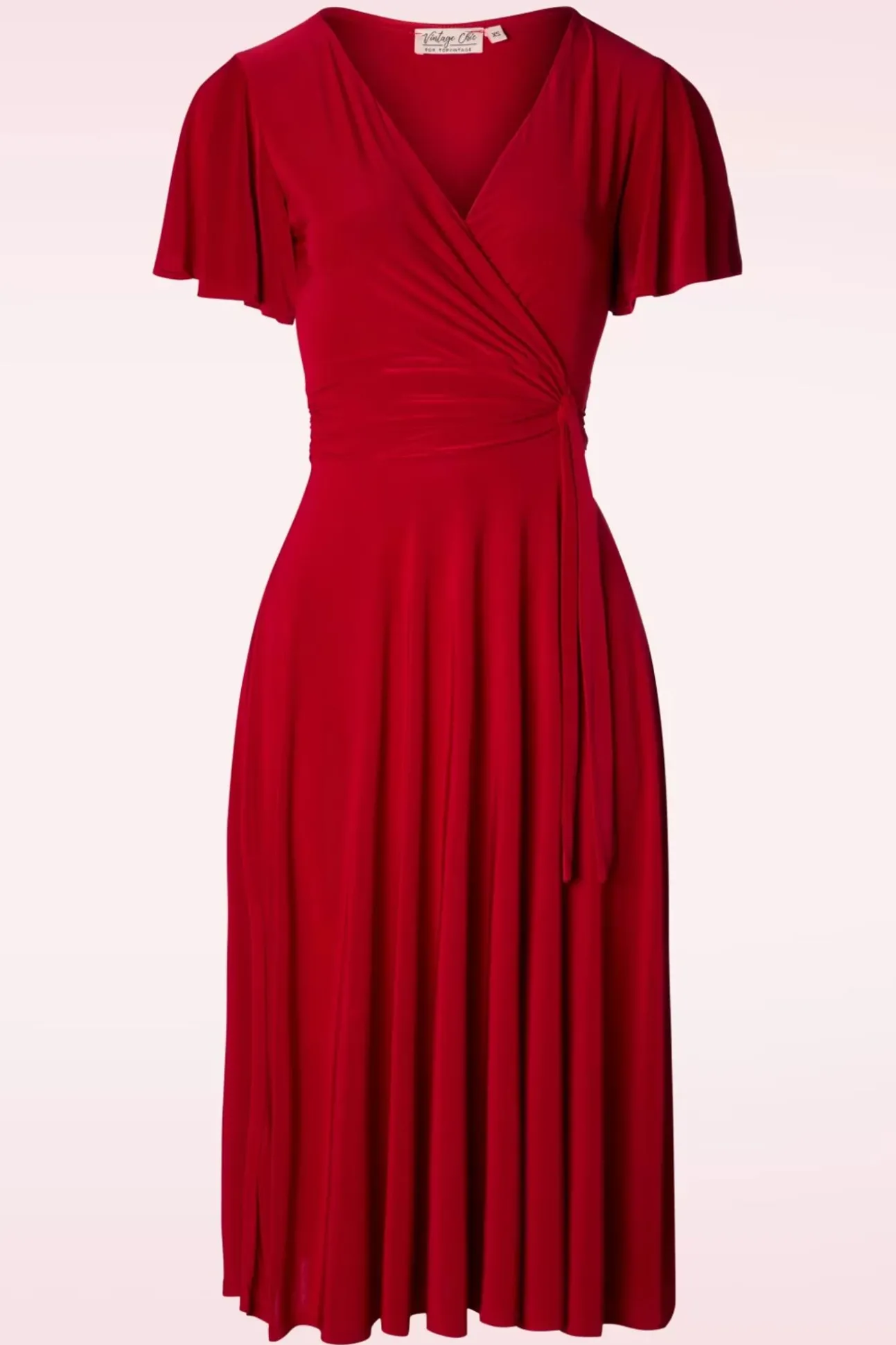 Irene Gekruiste Swingjurk In Rood
