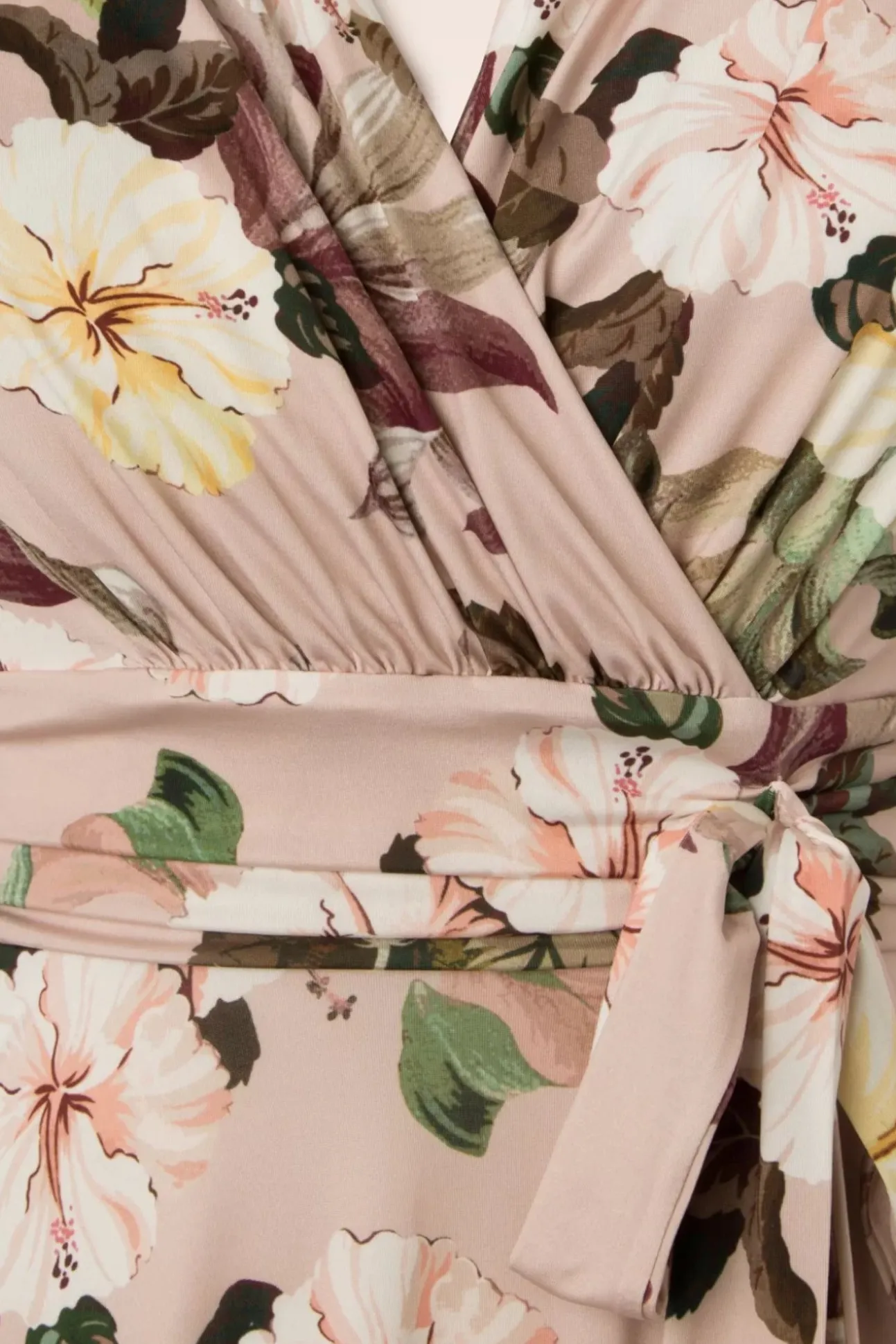 Jane Bloemen Midi-Jurk In Lichtroze