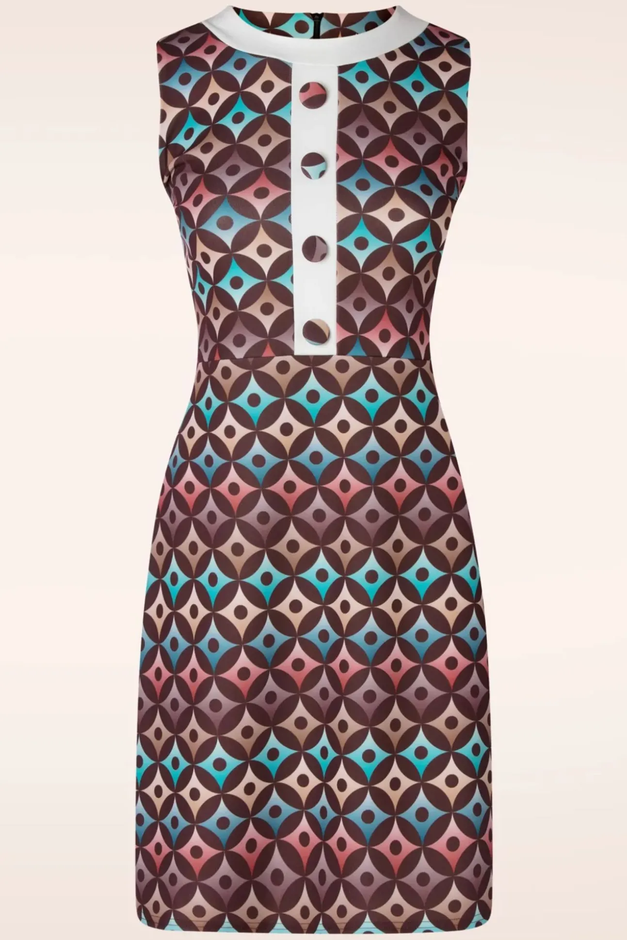 Jenny Geo Print Jurk In Bruin