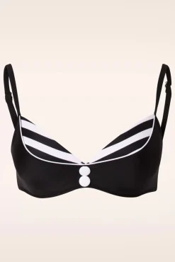 Joelle Stripes Bikinitop In Zwart En Wit