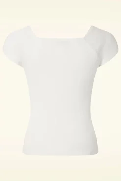 Kaylie Top In Gebroken Wit