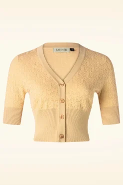 Love Heart Cardigan In Geel