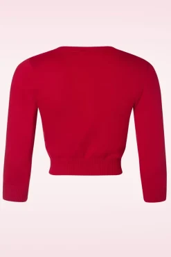 Lucy Posty Cat Cardigan In Rood