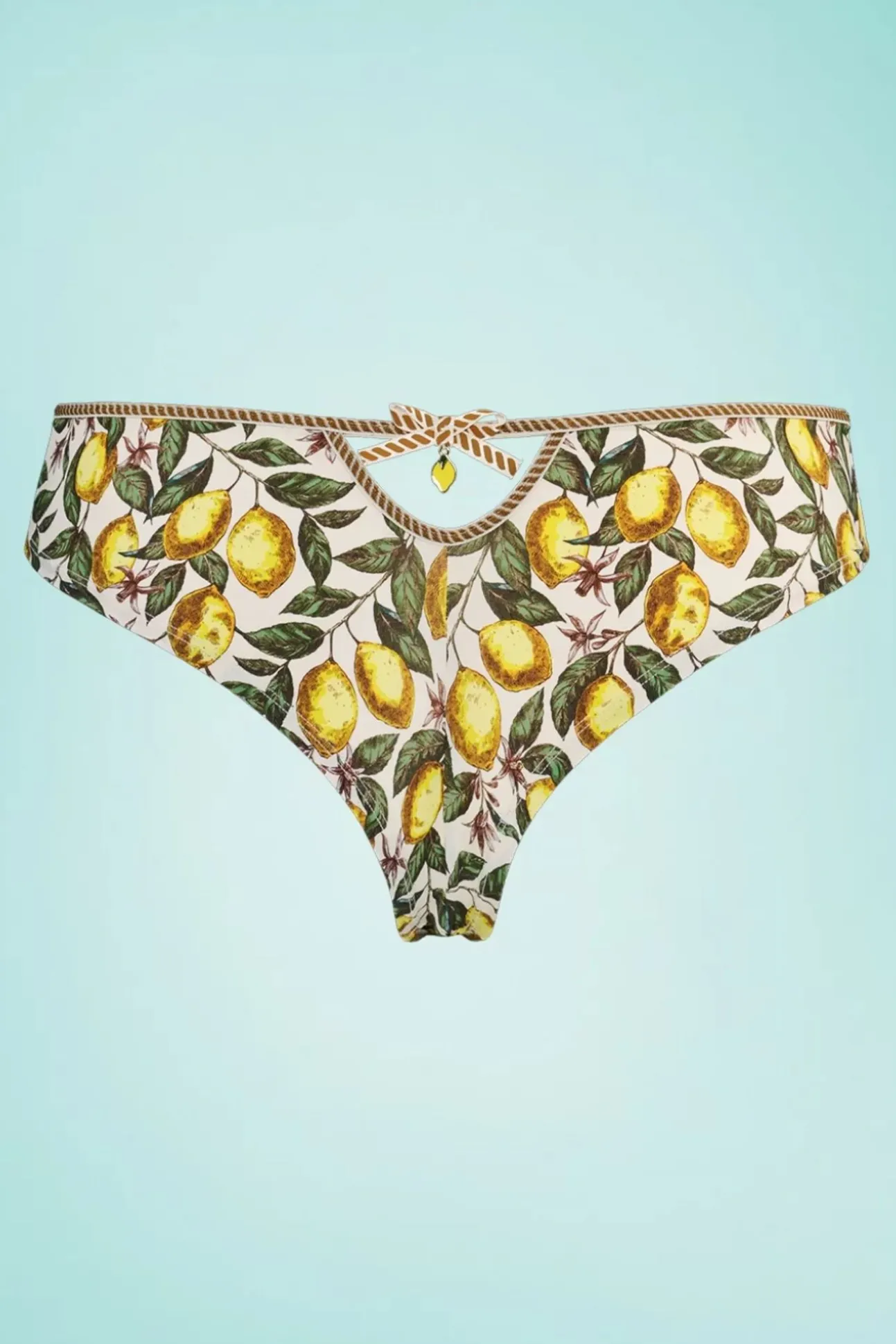 Mambo Amalfi Vlinderbroekje Met Citroenprint In Creme