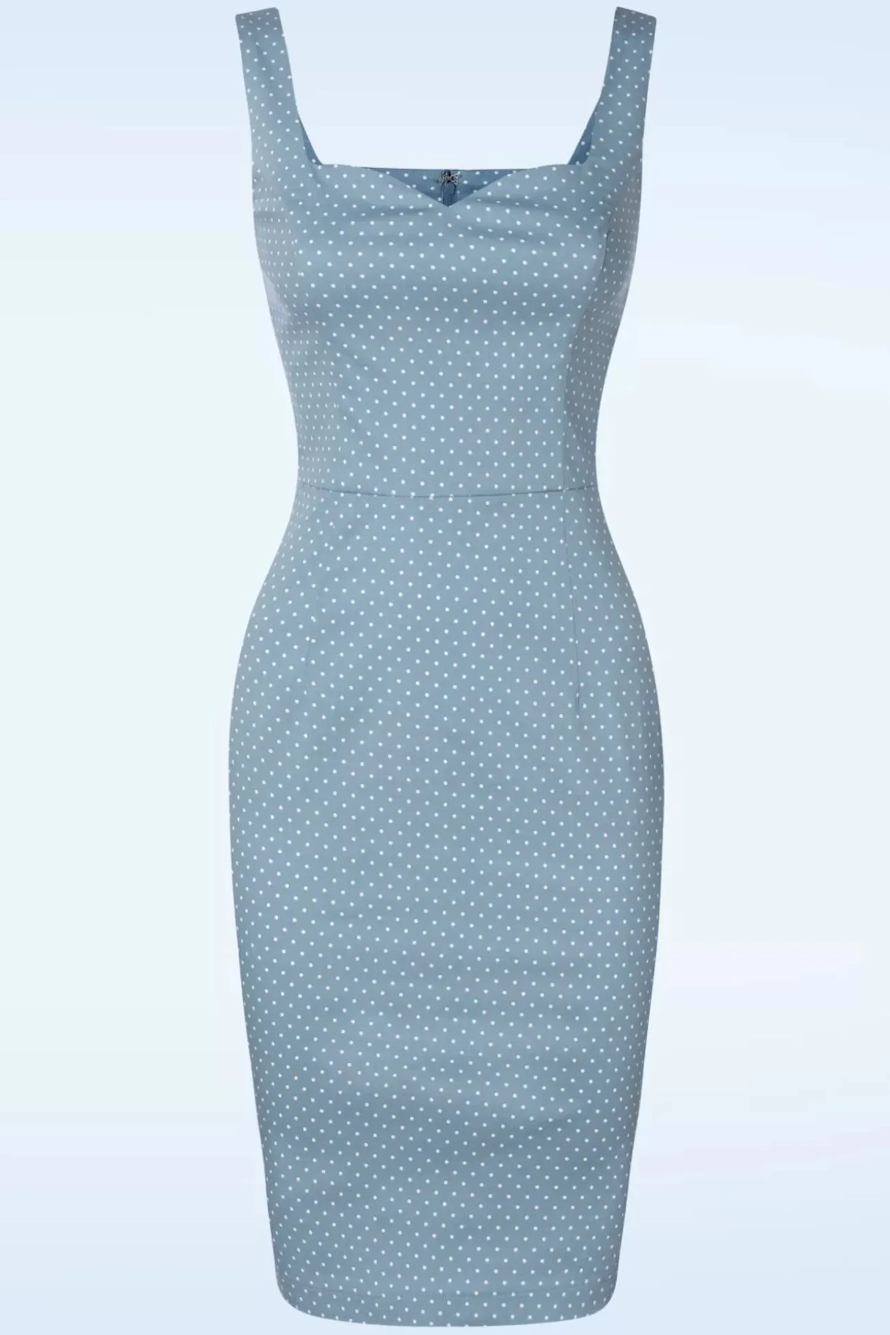 Michaella Polka Dot Pencil Jurk In Blauw
