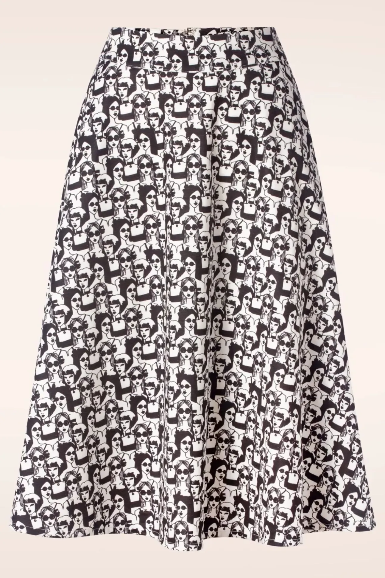 Miss Model Swing Rok In Wit En Zwart