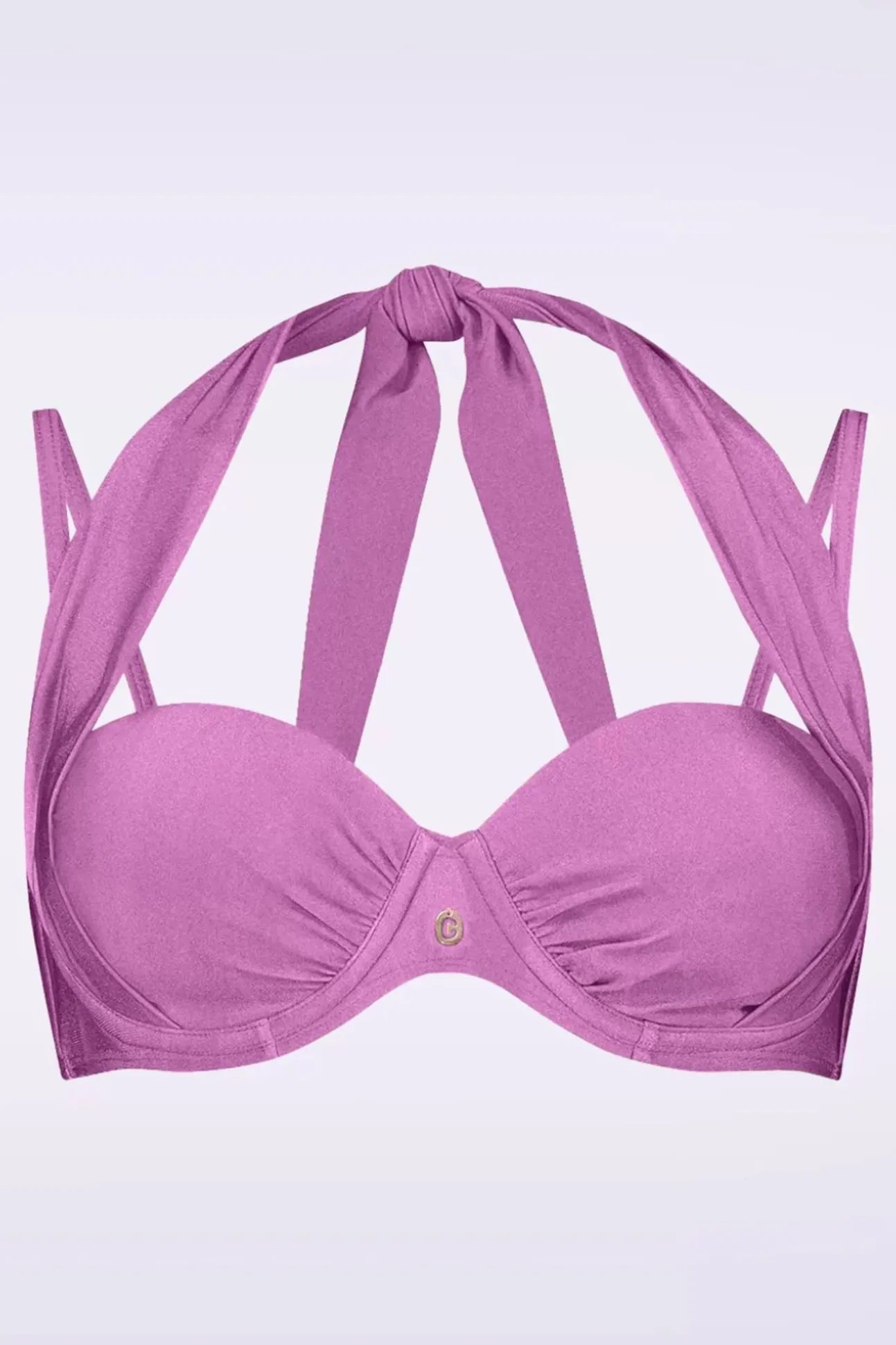 Multiway Bikinitop In Glanzend Lilapaars