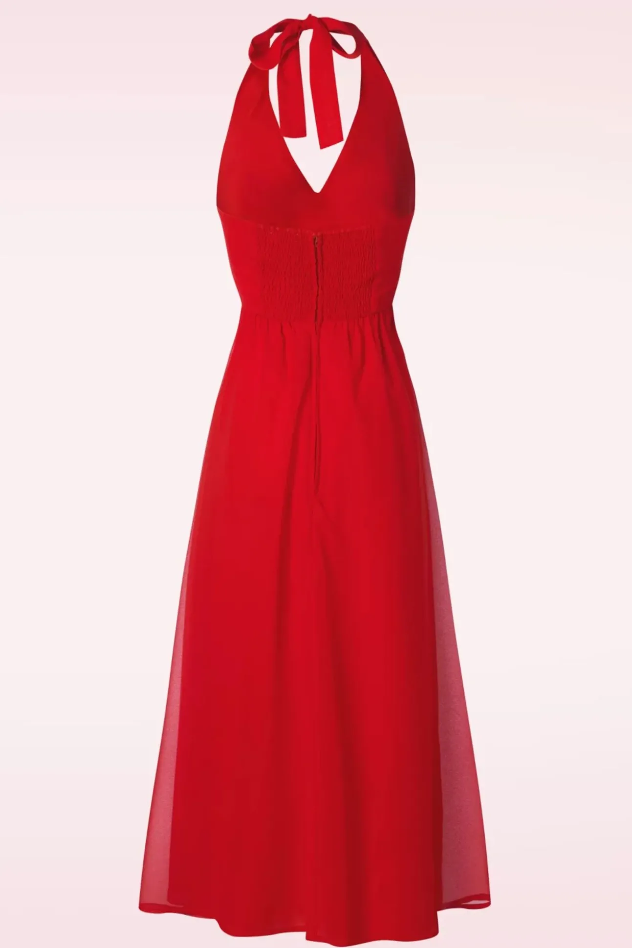 Olive Halter Jurk In Rood