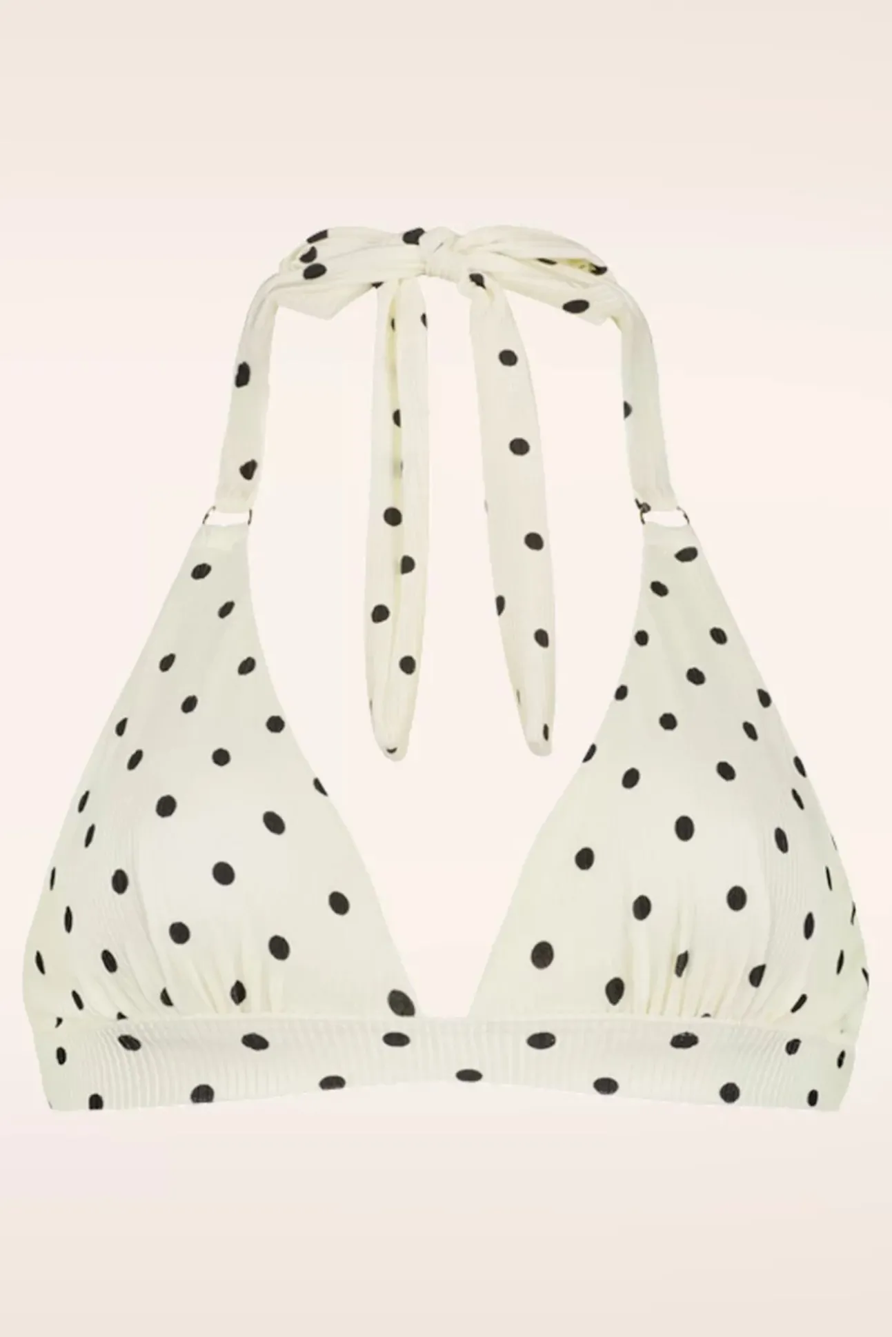 On Point Halter Bikini Top In Gebroken Wit
