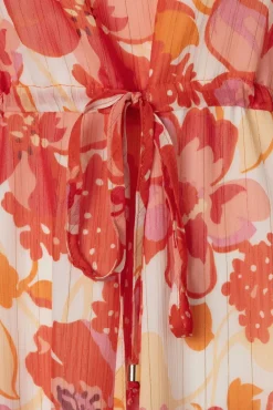 Patricia Floral Maxi Jurk In Oranje