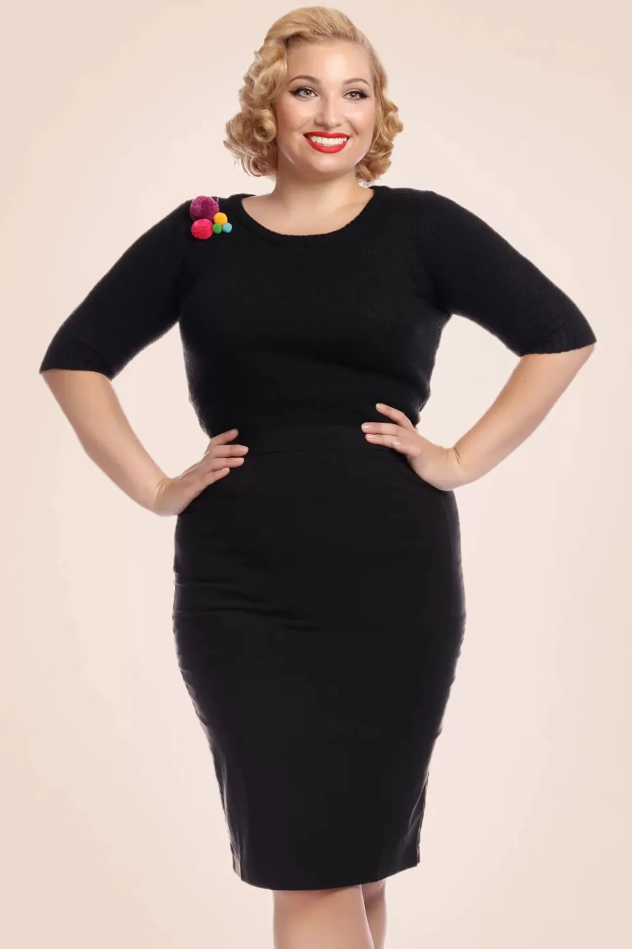 Polly Bengaline Rok In Zwart