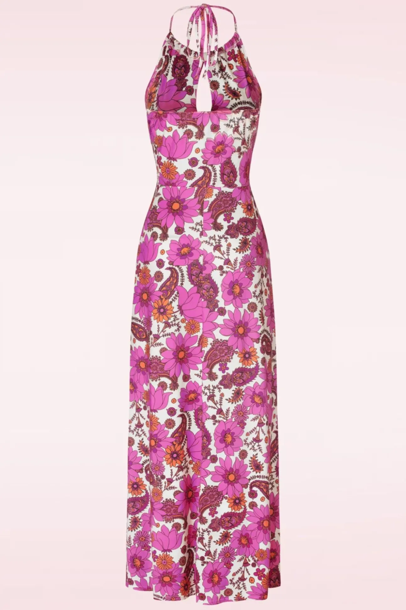 Polly Maxi Jurk In Wit En Roze