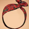 Retro Poppies Haarsjaal In Zwart En Rood