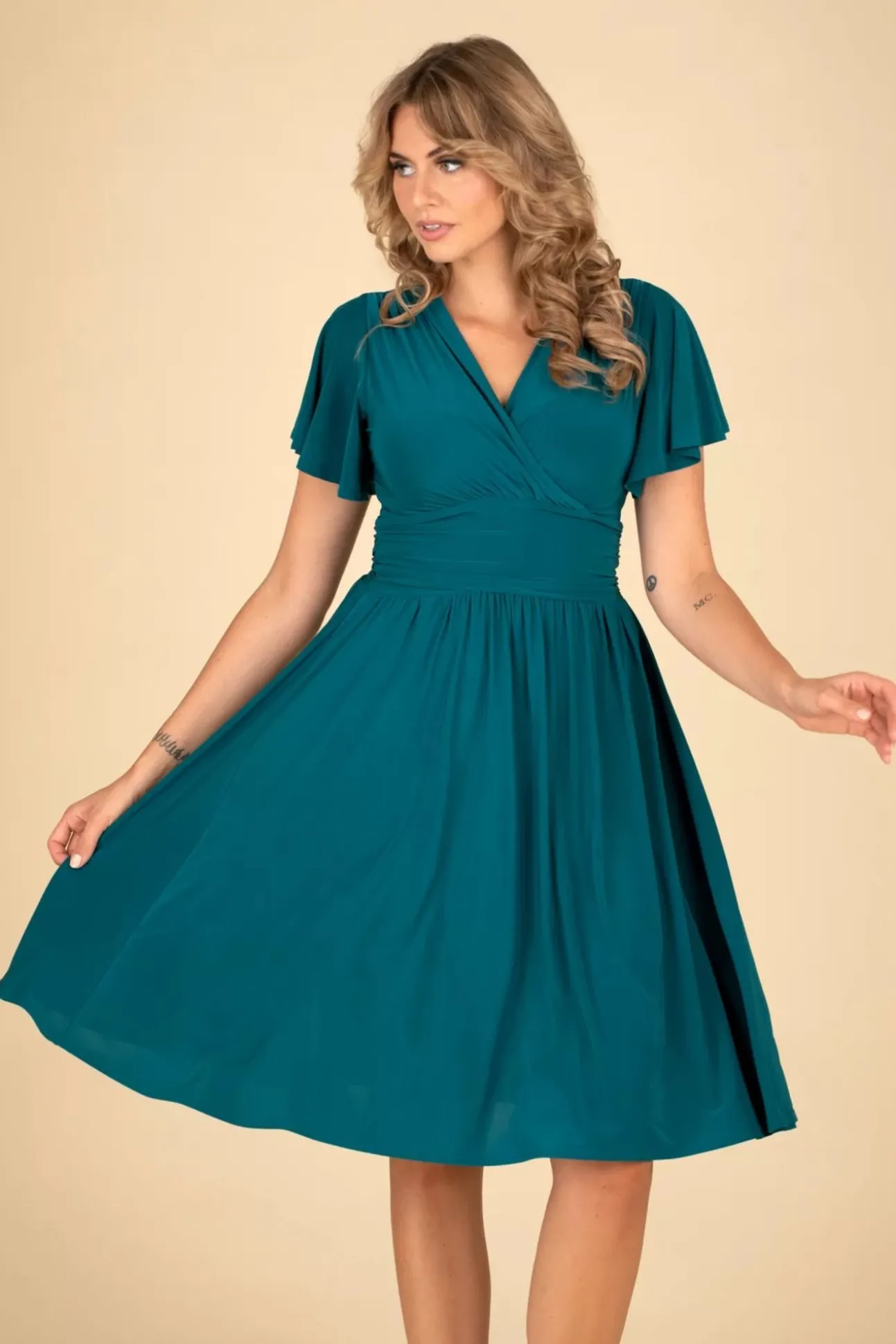 Sadie Swing Jurk In Groenblauw