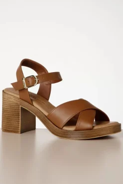 Sarah Blokhak Sandalen In Bruin