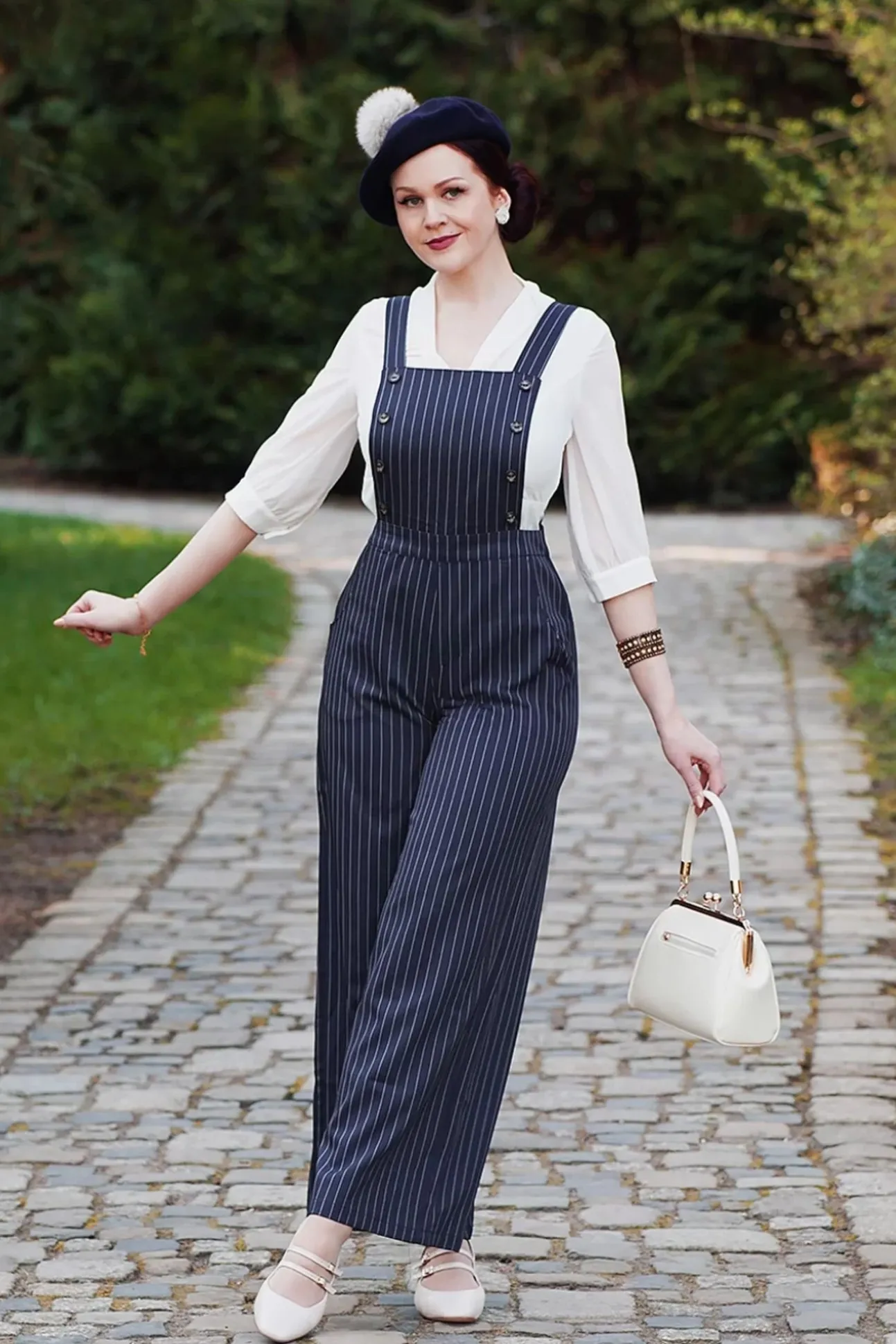 Stripe Sail Dungarees In Marineblauw