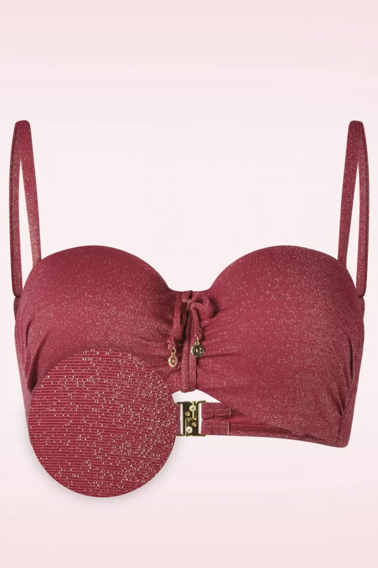 Summer Glam Padded Bikinitop In Bordeauxrood