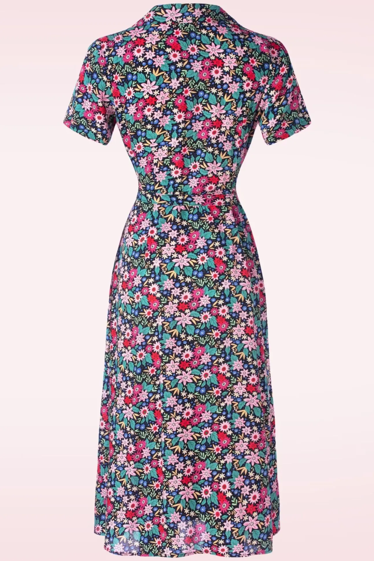 Tea Party Jurk In Zwart En Multi