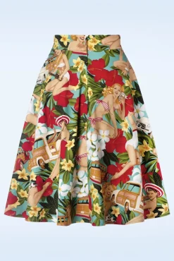 Tropic Dreamer Swing Rok In Blauw