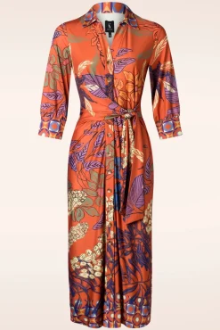 Veronica Midi Jurk In Oranje