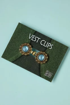 Vestclips In Goud En Fjordblauw