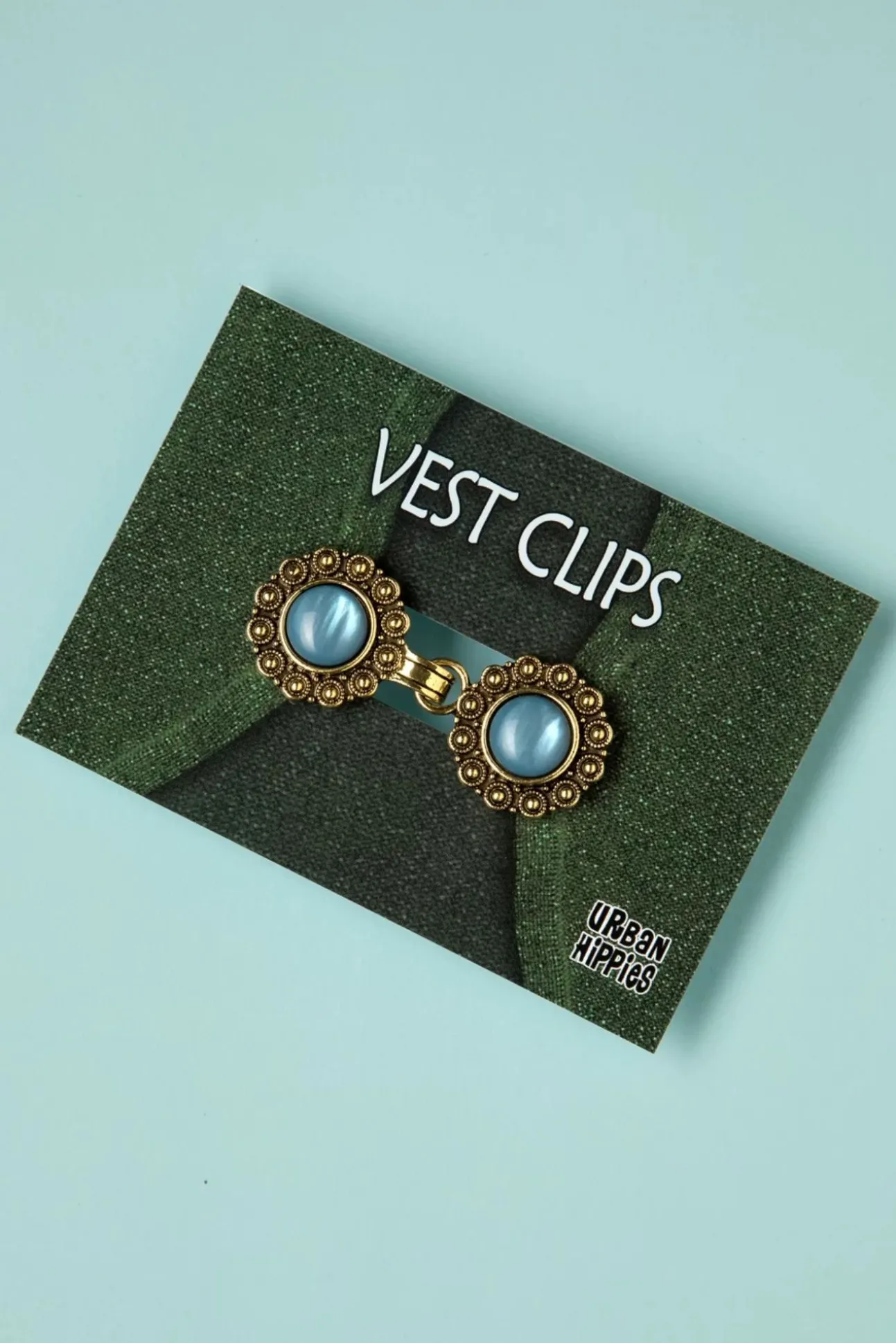 Vestclips In Goud En Fjordblauw