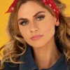 Vintage Retro Polka Dot Haarsjaal In Rood
