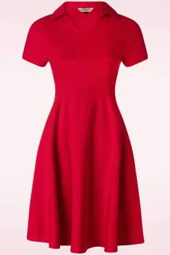 Wonder Fit And Flare Swing Jurk In Rood