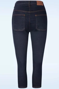 Workwear Capri Denim In Donkerblauwe Wassing